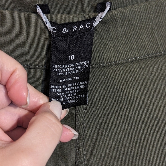 Army Green pants Elastic Waist Band - Picture 2 of 2